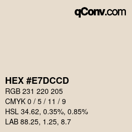 Color code: HEX #E7DCCD | qconv.com