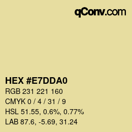カラーコード: HEX #E7DDA0 | qconv.com