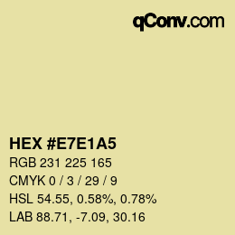 Color code: HEX #E7E1A5 | qconv.com