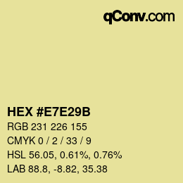 Color code: HEX #E7E29B | qconv.com