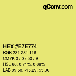Color code: HEX #E7E774 | qconv.com