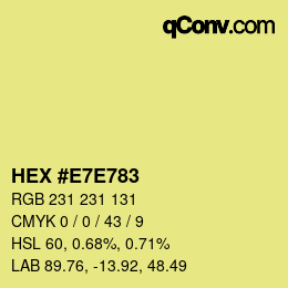 Farbcode: HEX #E7E783 | qconv.com