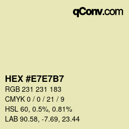 カラーコード: HEX #E7E7B7 | qconv.com