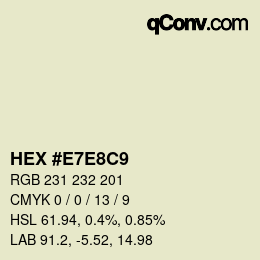 Color code: HEX #E7E8C9 | qconv.com