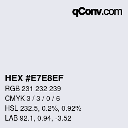 Color code: HEX #E7E8EF | qconv.com