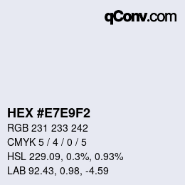 カラーコード: HEX #E7E9F2 | qconv.com