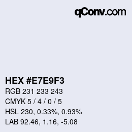 Color code: HEX #E7E9F3 | qconv.com