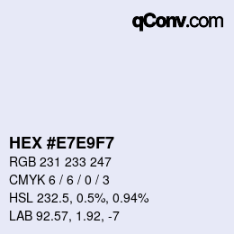 Color code: HEX #E7E9F7 | qconv.com