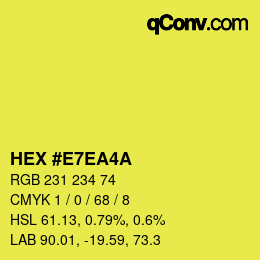Color code: HEX #E7EA4A | qconv.com