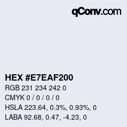 Color code: HEX #E7EAF200 | qconv.com
