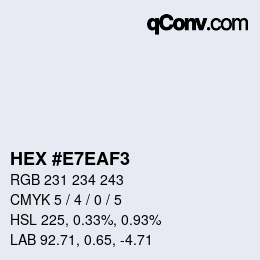 カラーコード: HEX #E7EAF3 | qconv.com