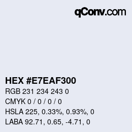 カラーコード: HEX #E7EAF300 | qconv.com