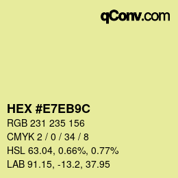 Color code: HEX #E7EB9C | qconv.com