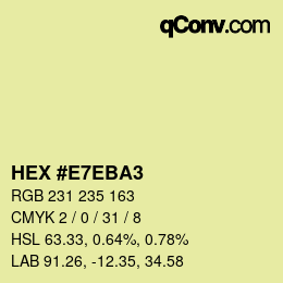 Color code: HEX #E7EBA3 | qconv.com