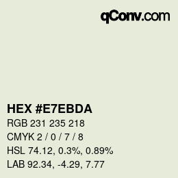 Color code: HEX #E7EBDA | qconv.com