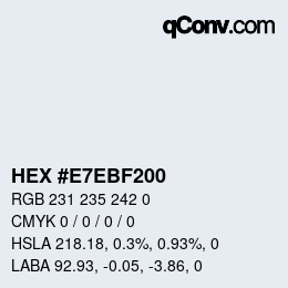 Color code: HEX #E7EBF200 | qconv.com
