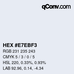 Código de color: HEX #E7EBF3 | qconv.com