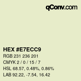 カラーコード: HEX #E7ECC9 | qconv.com