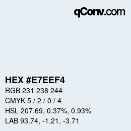 カラーコード: HEX #E7EEF4 | qconv.com