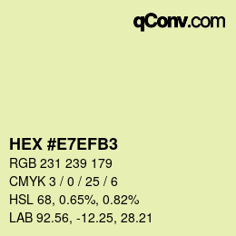 Farbcode: HEX #E7EFB3 | qconv.com