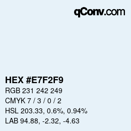 Color code: HEX #E7F2F9 | qconv.com