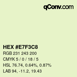 Color code: HEX #E7F3C8 | qconv.com