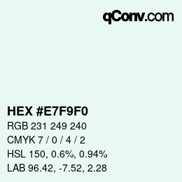 Color code: HEX #E7F9F0 | qconv.com