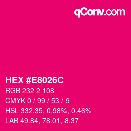 Color code: HEX #E8026C | qconv.com