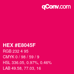 Color code: HEX #E8045F | qconv.com