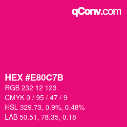 Color code: HEX #E80C7B | qconv.com