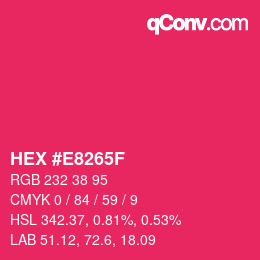 Color code: HEX #E8265F | qconv.com