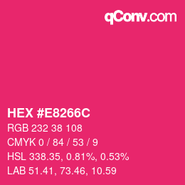 Color code: HEX #E8266C | qconv.com