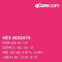 Color code: HEX #E82A70 | qconv.com