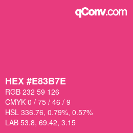 Color code: HEX #E83B7E | qconv.com