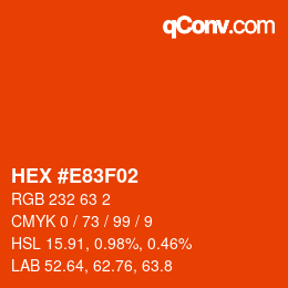 Color code: HEX #E83F02 | qconv.com
