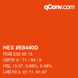 颜色代码: HEX #E8440D | qconv.com