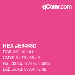 Color code: HEX #E8458D | qconv.com