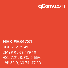 Color code: HEX #E84731 | qconv.com