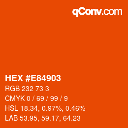 Color code: HEX #E84903 | qconv.com