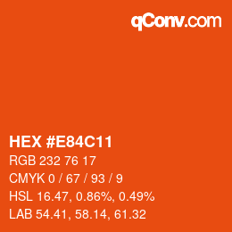Color code: HEX #E84C11 | qconv.com