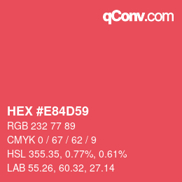 Color code: HEX #E84D59 | qconv.com