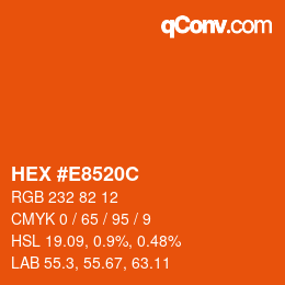 Color code: HEX #E8520C | qconv.com