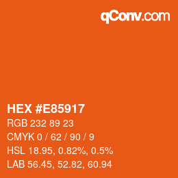 Color code: HEX #E85917 | qconv.com