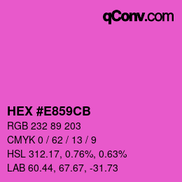 Color code: HEX #E859CB | qconv.com