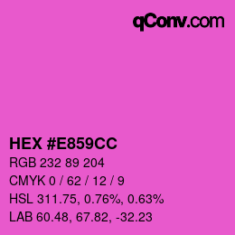 Code couleur: HEX #E859CC | qconv.com