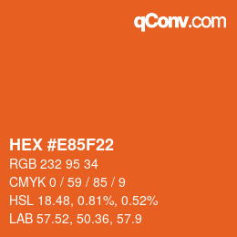 Color code: HEX #E85F22 | qconv.com