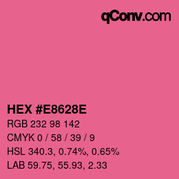 Color code: HEX #E8628E | qconv.com