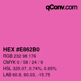 Color code: HEX #E862B0 | qconv.com
