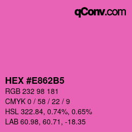 カラーコード: HEX #E862B5 | qconv.com