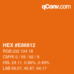 Color code: HEX #E86812 | qconv.com